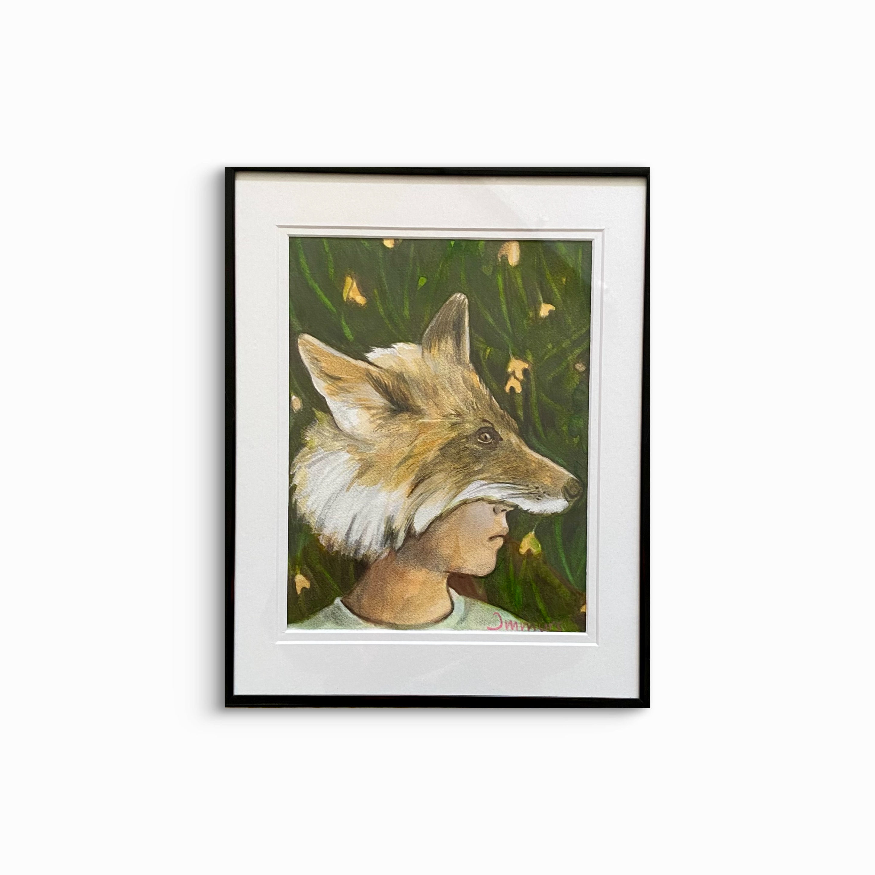 Framed 8" x 10" drawing- Eyes On Him