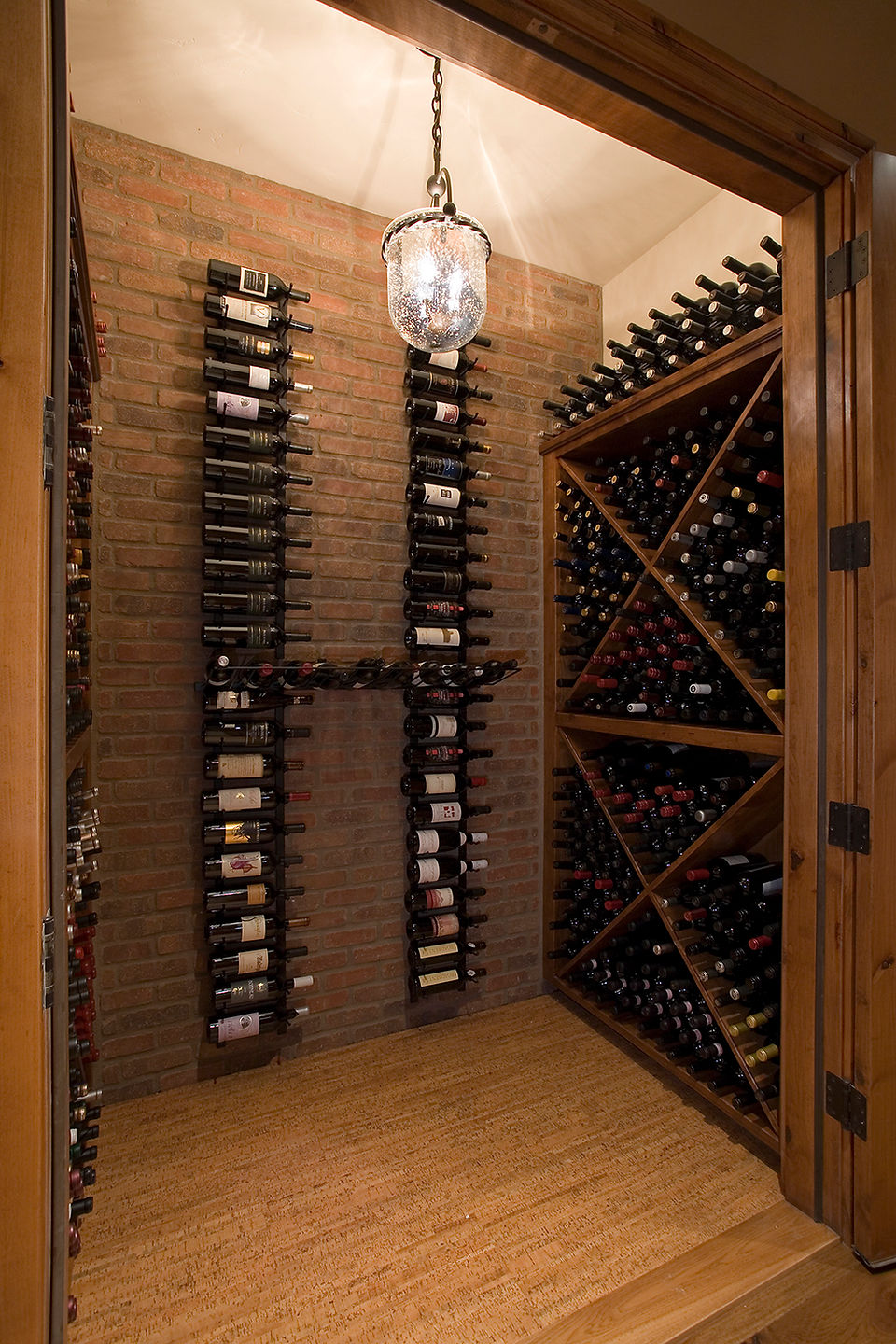 wine cellar in a custom home in Tetherow built by PGC Building + Design in Bend