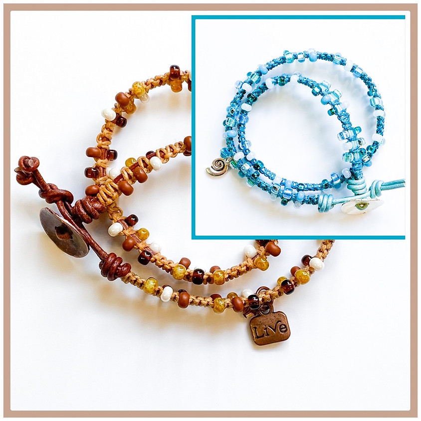 Double Linen Wrap Bracelet (Zoom)