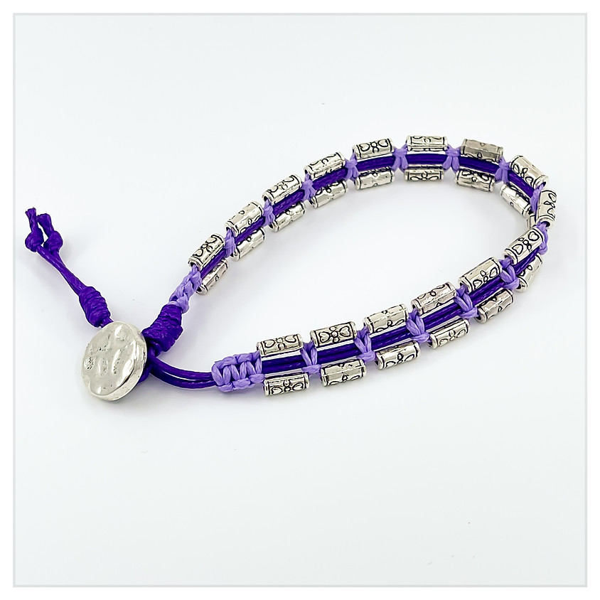 Beach Cord & Pewter Bracelet Boot Camp