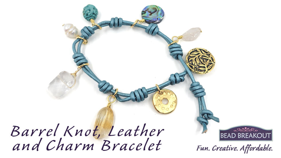 Barrel Knot Leather Charm Bracelet