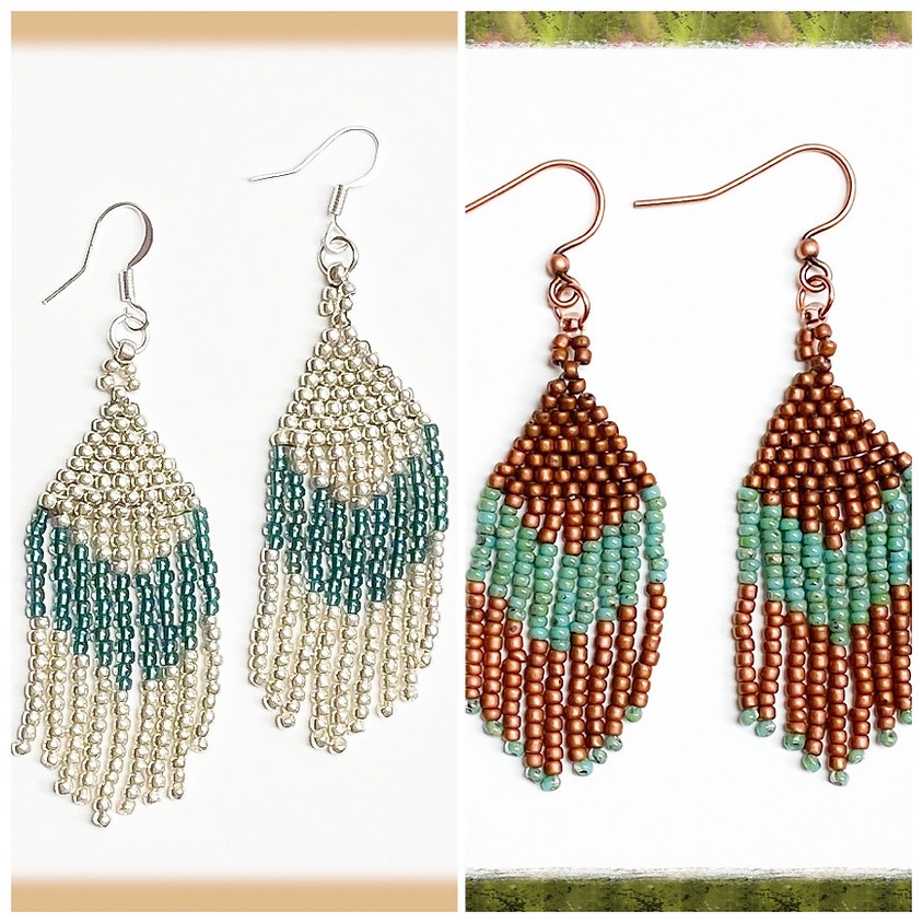 Seed Bead Fringe Earrings (Zoom)