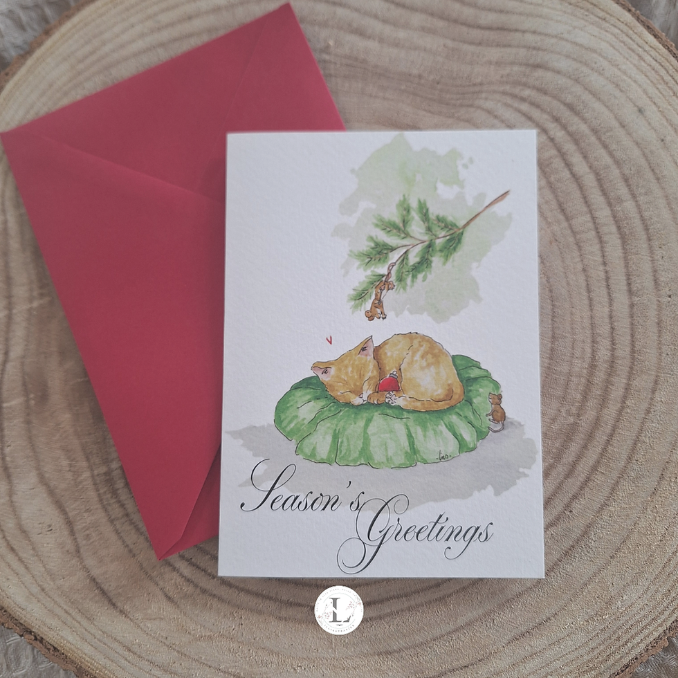 "Season's Greetings" Wenskaart met enveloppe