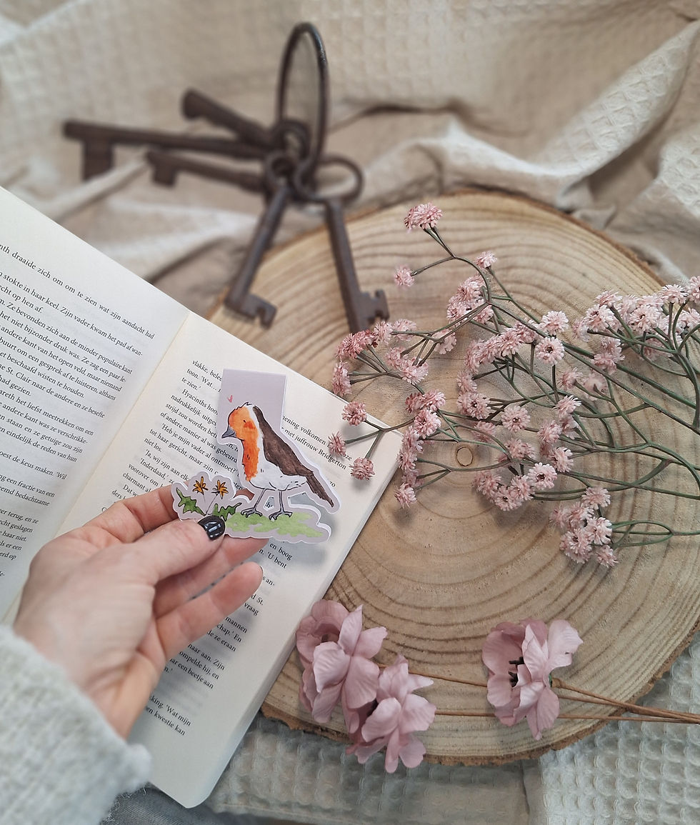Thumbnail: Magnetic Bookmark/Magnetische Boekenlegger - Roodborstje