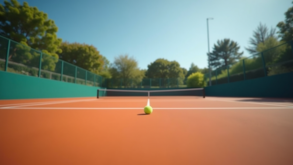 Eye-level view of a vibrant tennis court ready for play