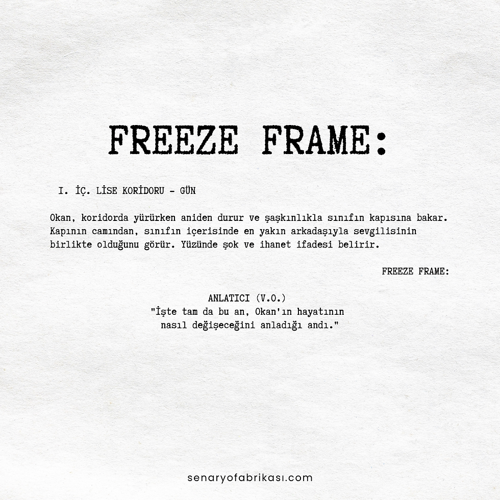 FREEZE FRAME', bir sahnenin dondurulup zamanda bir anın yakalanması anlamına gelir. Bu yazıda, 'FREEZE FRAME' tekniğinin ne olduğunu ve filmlerde nasıl kullanıldığını öğrenin.