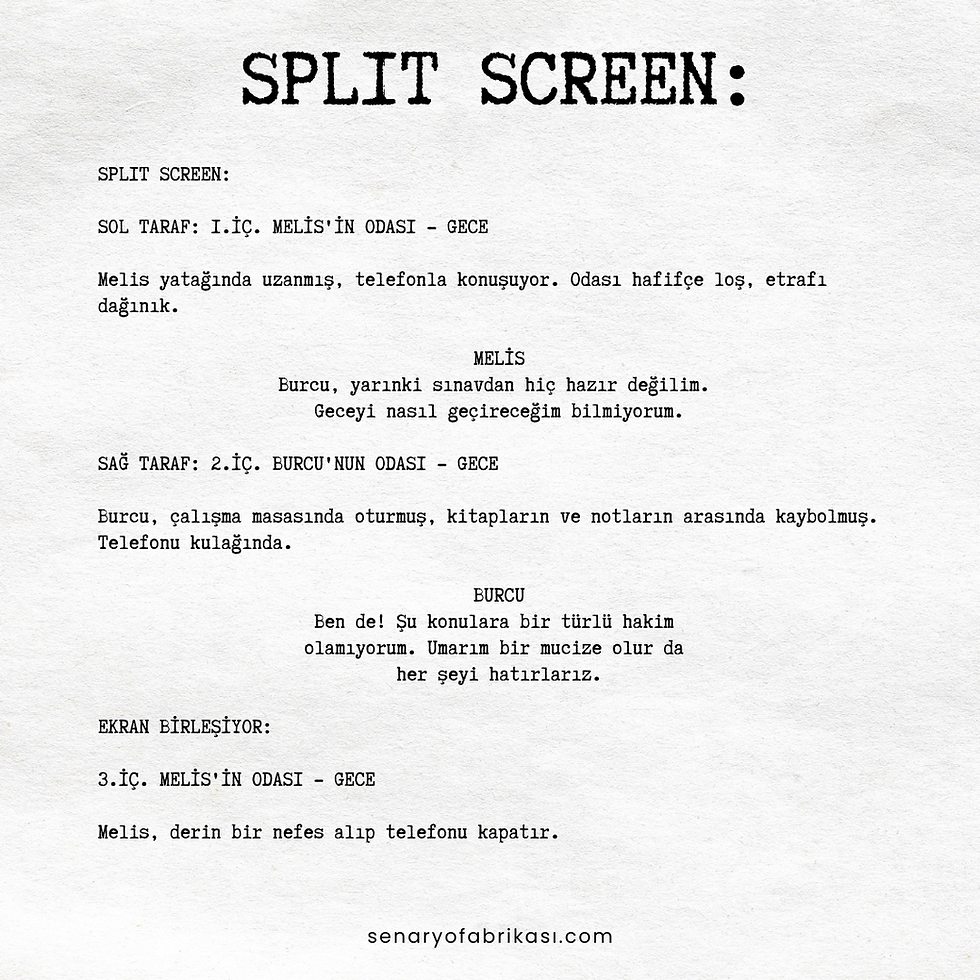 SPLIT SCREEN', ekranda iki veya daha fazla sahnenin aynı anda görüntülendiği bir tekniktir. Bu yazıda, 'SPLIT SCREEN' tekniğinin ne olduğunu ve filmlerde nasıl kullanıldığını öğrenin.