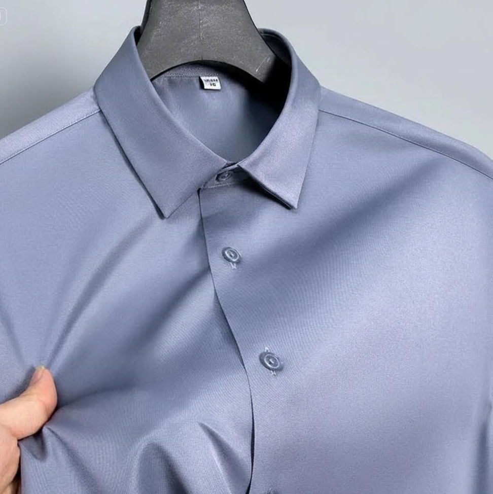 Thumbnail: Comfortable men’s wrinkle-resistant dress shirt