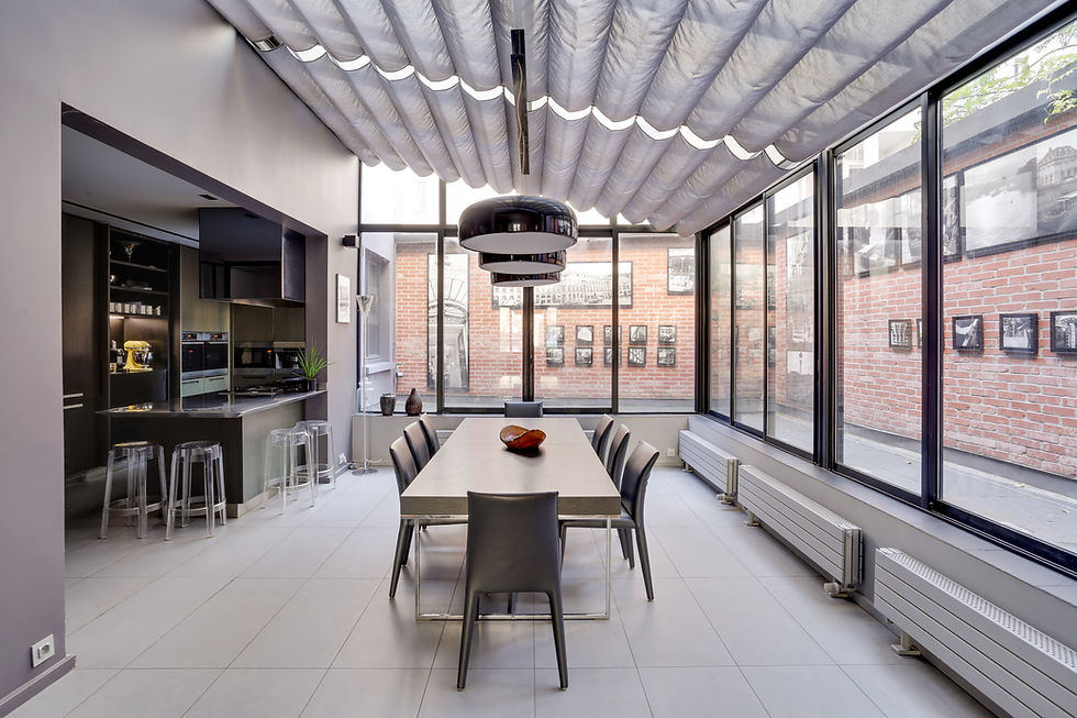 Salle à manger sous véranda sur mesure. Projet extension dans le Vésinet