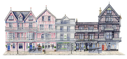 Watercolour illustration of The Embankment, Dartmouth