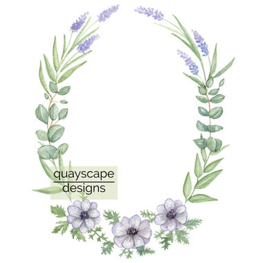 Watercolour illustration of an Anemone wreath