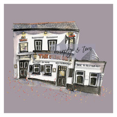 Cowes – Union Inn – Purple – quirky pen & watercolour artwork