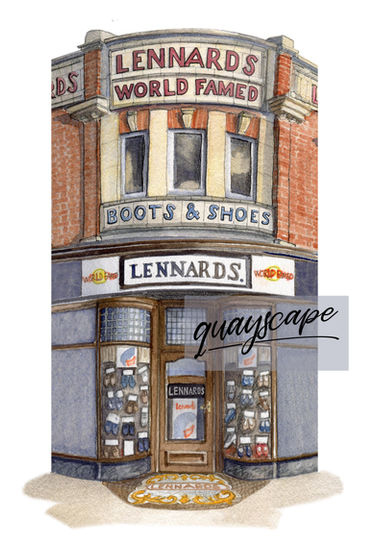 Watercolour illustration of 40 High Street, Newport