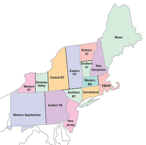 Map of regions in NSP Eastern Division