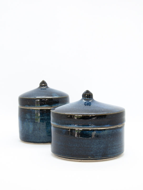 Thumbnail: Potje met deksel 'Persian blue'