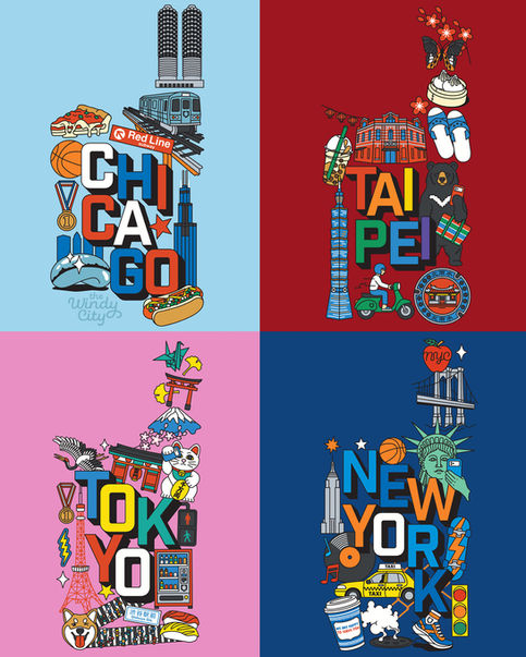 
Illustrations for RhinoShield — City Collection
Commissioned illustration · Product design · Global release

Commissioned by RhinoShield’s Creative team, the City Collection is a series of 12 illustrated phone cases celebrating cities around the world. Each design captures the spirit of its city through local landmarks, cultural symbols, colour palette and everyday detail - turned into a personal keepsake for visitors, locals, and travellers with a deep connection to place.

The collection spans Chicago, New York, London, Paris, Berlin, Amsterdam, Madrid, Bangkok, Taipei, Tokyo, Seoul and Sydney - released simultaneously across all global RhinoShield websites.

Each illustration was researched and crafted to feel authentic to its city.
Highlights include:

🇺🇸 · Chicago: The L, Marina City, Willis Tower, The Bean, deep dish pizza, a nod to the Chicago Bulls

🇹🇼 · Taipei: A Formosan Black Bear, iconic blue and white slippers, Taipei 101, bubble tea, xiao long baos, the national butterfly Papilio maraho

🇯🇵 · Tokyo : Mount Fuji, Senso-ji Kaminarimon Gate, Shibuya Crossing, a lucky cat, a crane, a vending machine

🇰🇷 · Seoul: N Seoul Tower, neon signs, tteokbokki, soju, a karaoke mic

🇺🇸 · New York: Statue of Liberty, Brooklyn Bridge, a yellow taxi, the Anthora coffee cup, steaming manhole covers

🇬🇧 · London: Big Ben, a red phone box, Brick Lane, and a classic London fox

🇹🇭 · Bangkok: River boats, iconic temple architecture and national symbols

🇦🇺 · Sydney: The Opera House, beach life, flat whites and sunshine

🇫🇷 · Paris: Eiffel Tower, the Louvre, macarons, a love lock, a vintage metro sign

🇩🇪 · Berlin: The Berlin Wall, yellow U-Bahn, Berliner Fernsehturm, Ampelmännchen

🇳🇱 · Amsterdam: Canal houses, tulips, Central Station, a bicycle and local food

🇪🇸 · Madrid: Historic balconies, Puerta del Sol, the Fountain of Cibeles, churros, the traditional Chotis dance

Additional illustrations were created for the AquaStand range – RhinoShield's steel water bottles with a magnetic MagSafe lid that doubles as a phone stand. Two designs were produced: a Taipei-themed wrap illustration and a global World Skyline design featuring landmarks from across the collection.

This project was such a joy to work on, working collaboratively with the Rhinoshield creative team. Starting with their brief, I further researching the details of a city - hunting for the symbols, colours and quirks that make each place unique – we then brought them together into a cohesive, collectible series. Huge thank you to Cindy and Mujou for having me on this project!

The collection is available now on all global RhinoShield websites.
