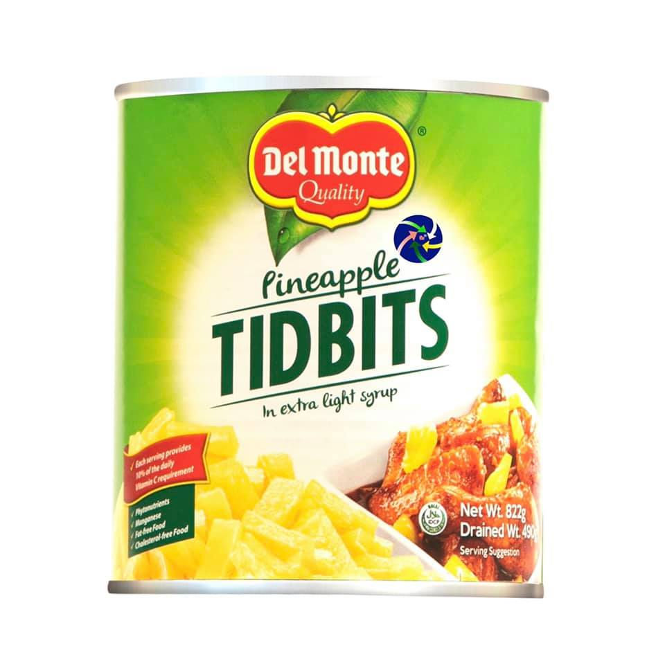 Del Monte Pineapple Tidbits in ELS (822g)