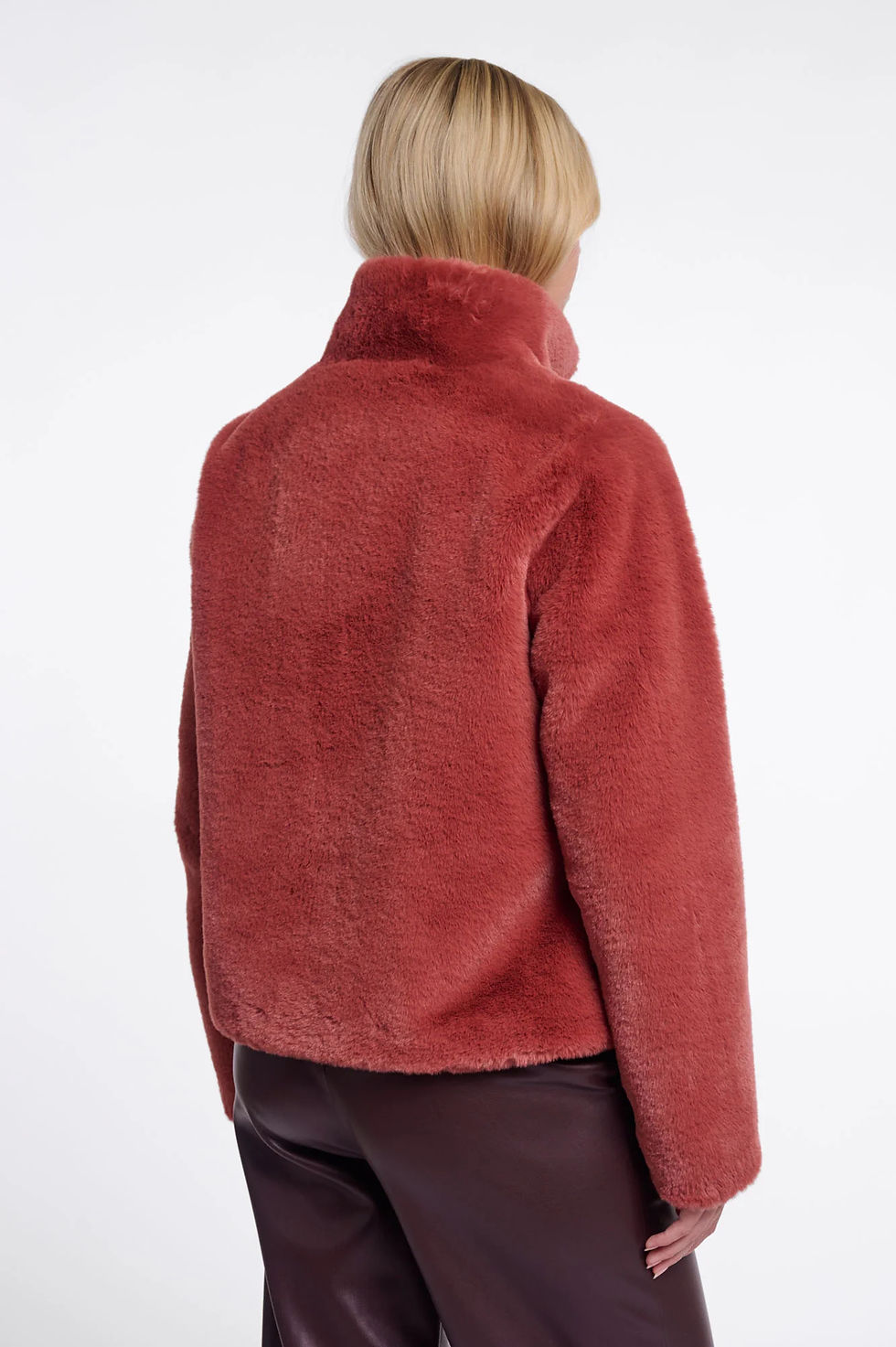 Thumbnail: Rino Pelle Vie Faux Fur Jacket Antique Rouge