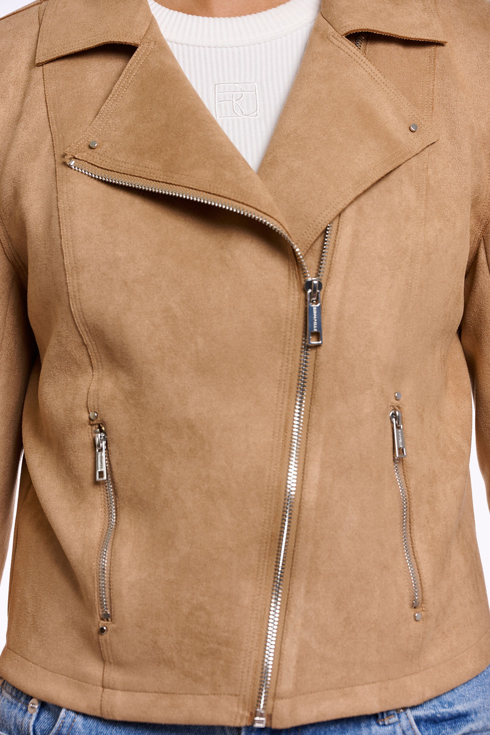 Thumbnail: Rino Faux Suede Biker Jacket Burlywood