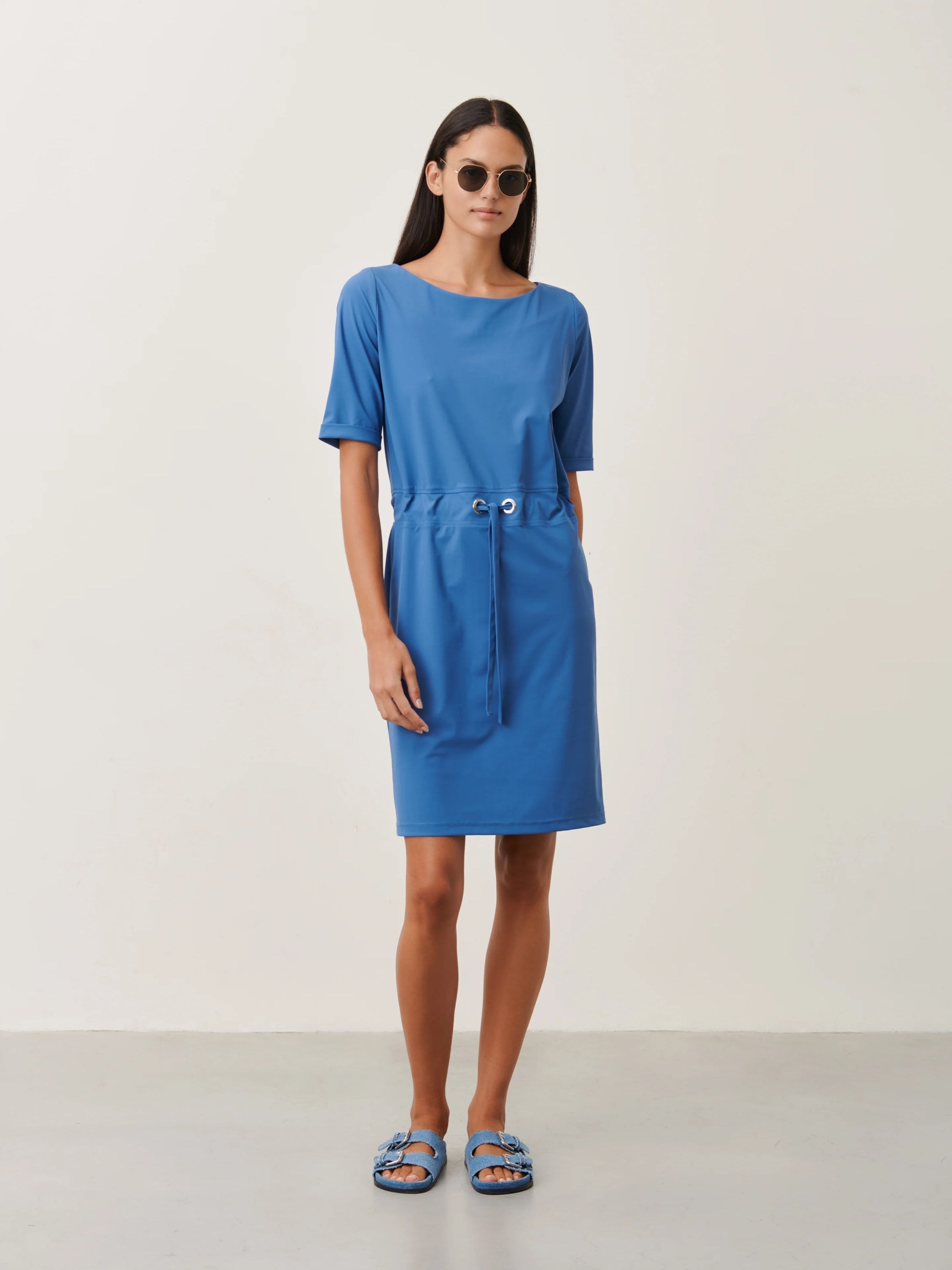 Jane Lushka Lea Dress Technical Jersey Mid Blue