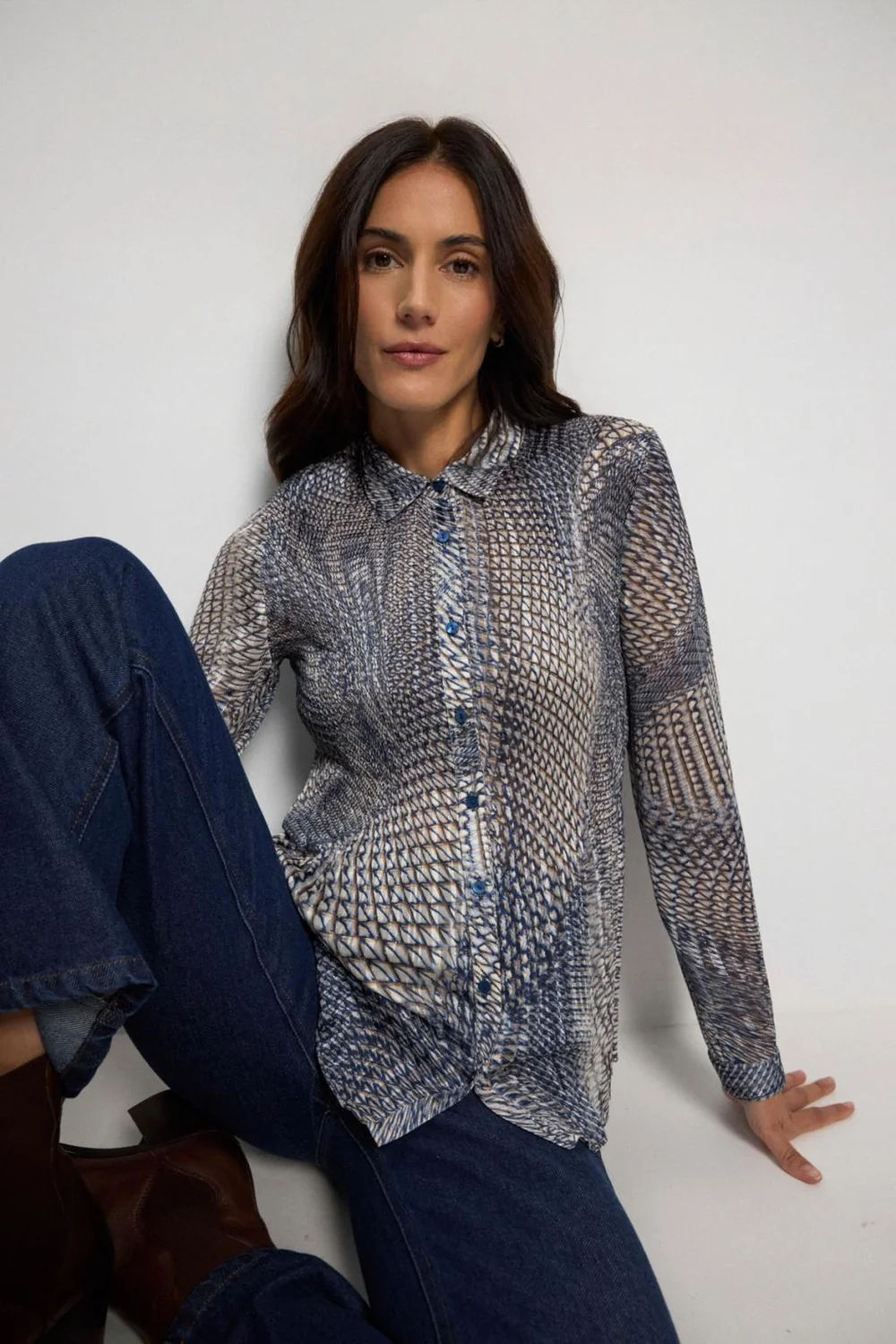 Tinta Iraida Metallic Print Blouse