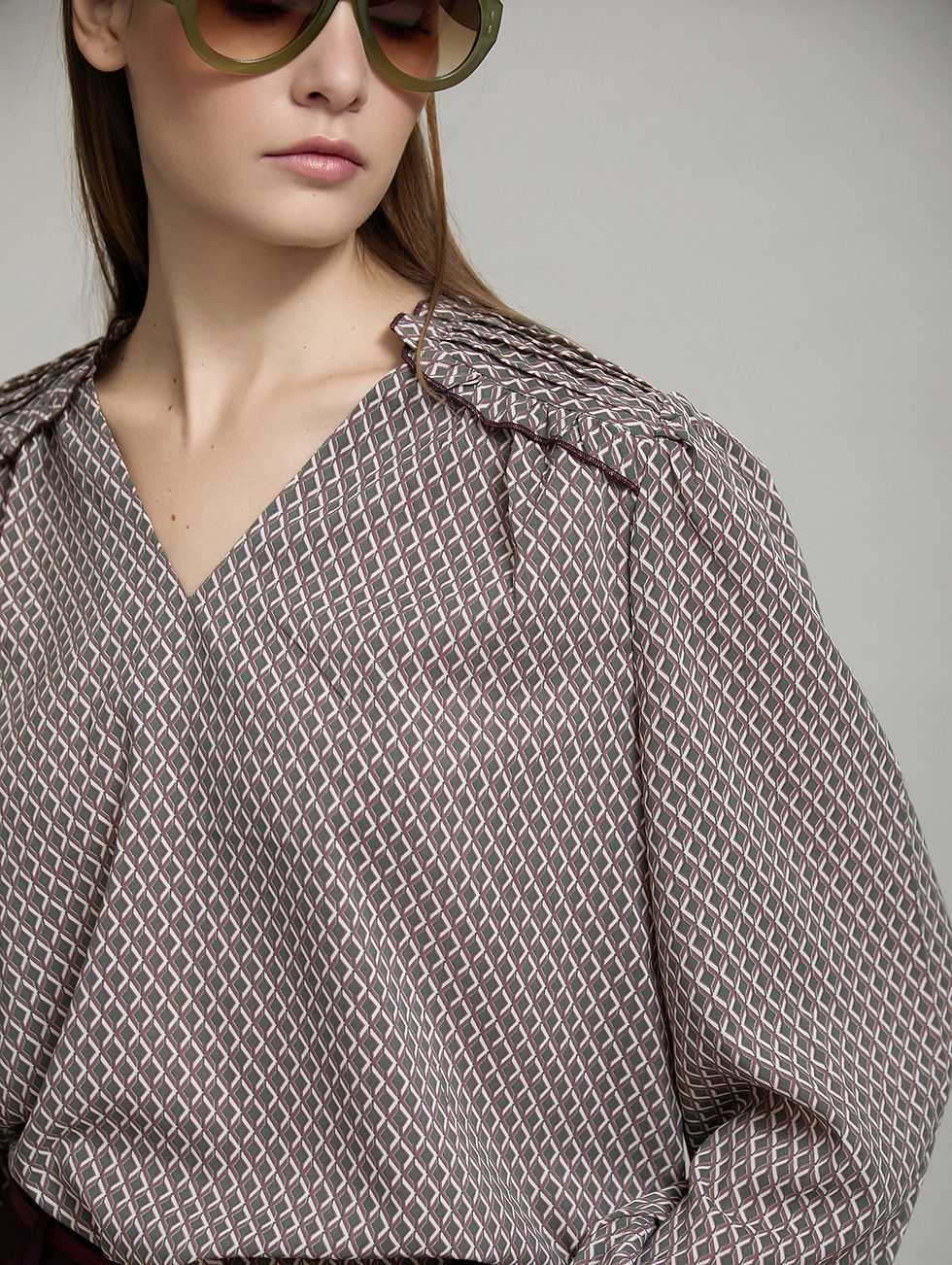 Thumbnail: Skatie Geometric Print Blouse