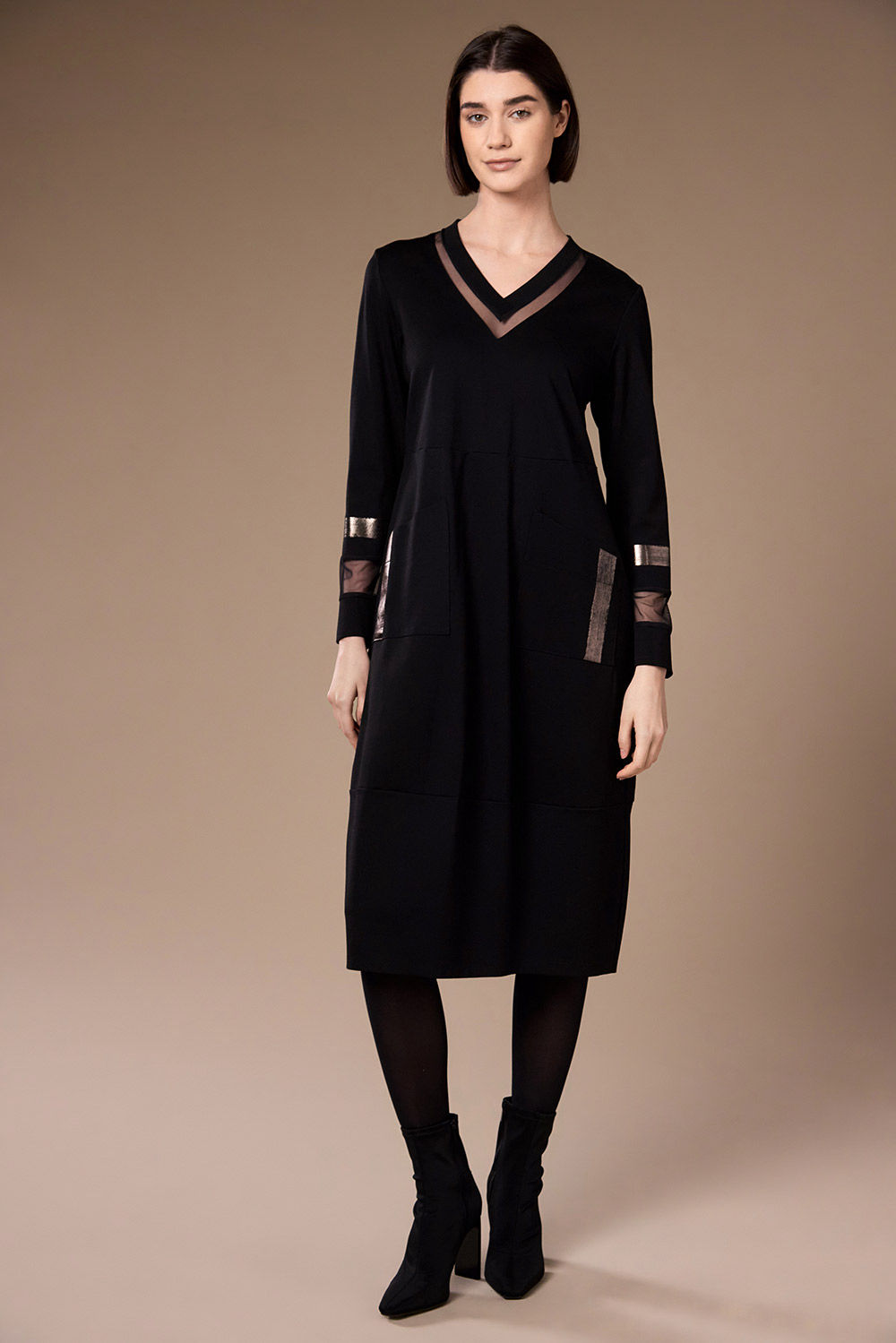 Peruzzi Bronze Dress Black