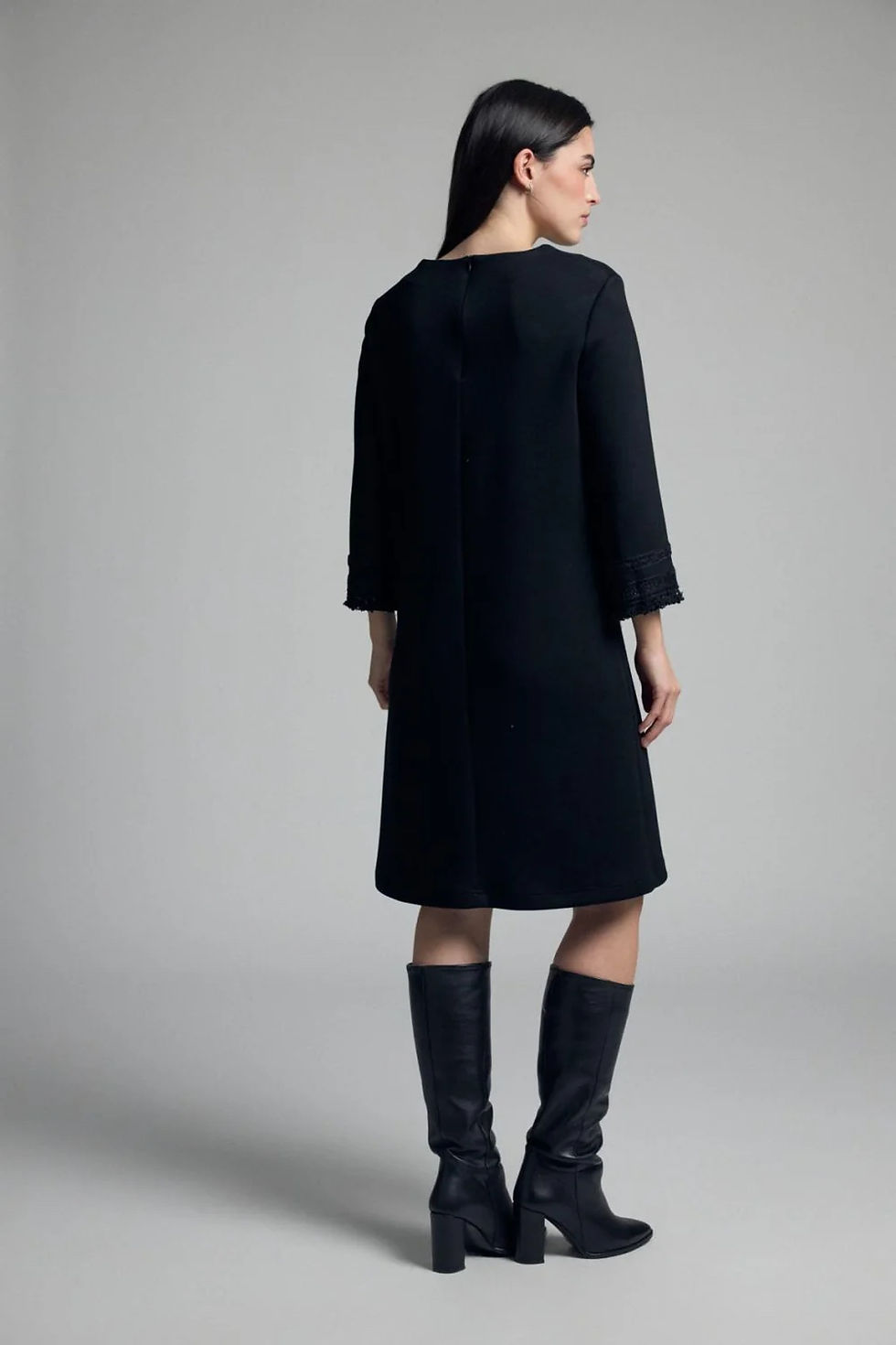 Thumbnail: Tinta Alodia  Embellished Cuff Shift Dress – Black