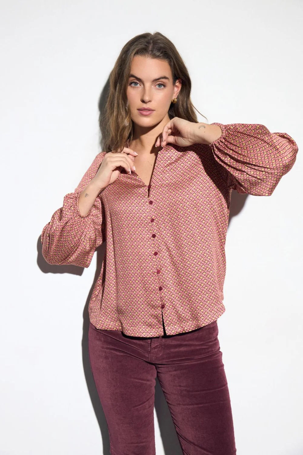 Bariloche Icaro Printed Blouse Prune