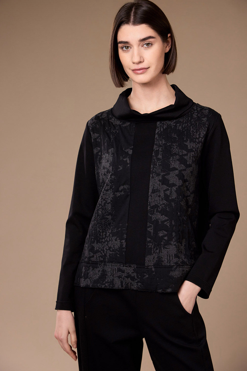 Peruzzi Jacquard Top - Black