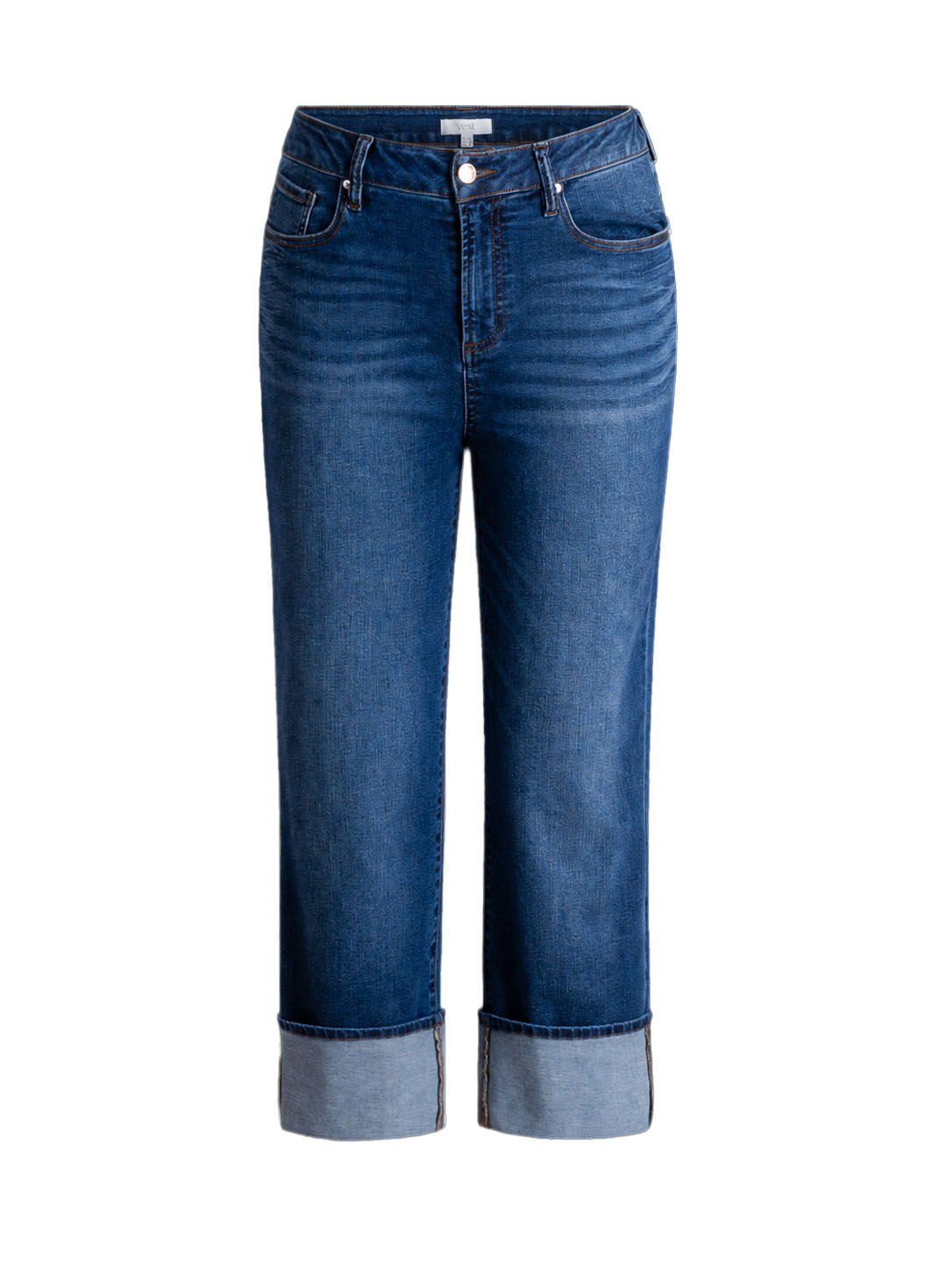 Yest Stina Dark Stone Wash Turn-up Trousers