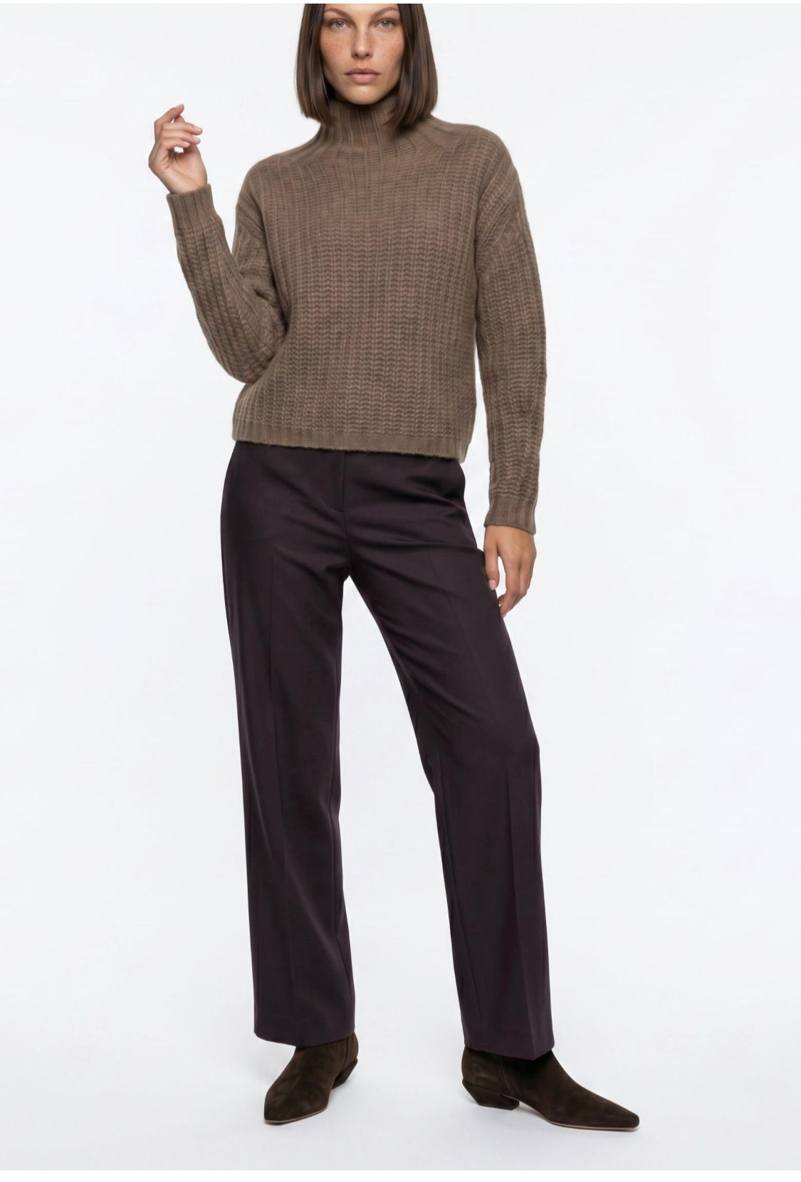 Stehmann Fenja2-780 Pull-on Jersey Trousers Brown and Black