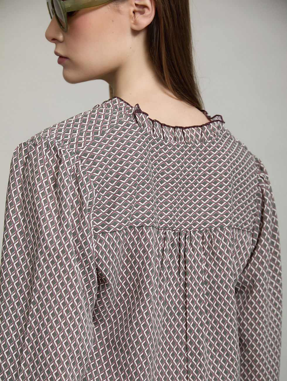 Thumbnail: Skatie Geometric Print Blouse