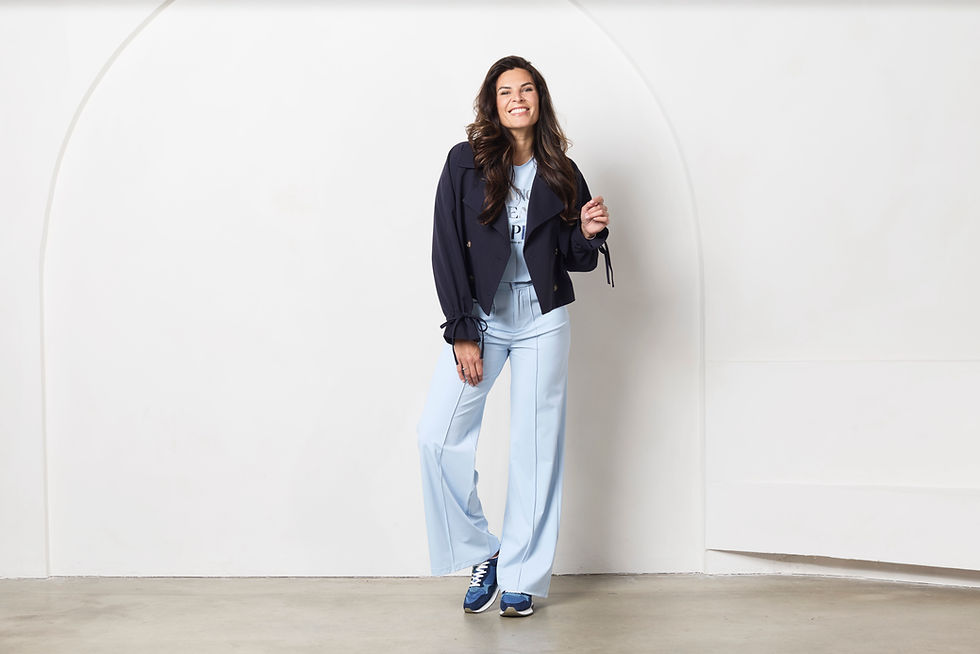 Thumbnail: Zoso Maxime Crop Trench Jacket Navy