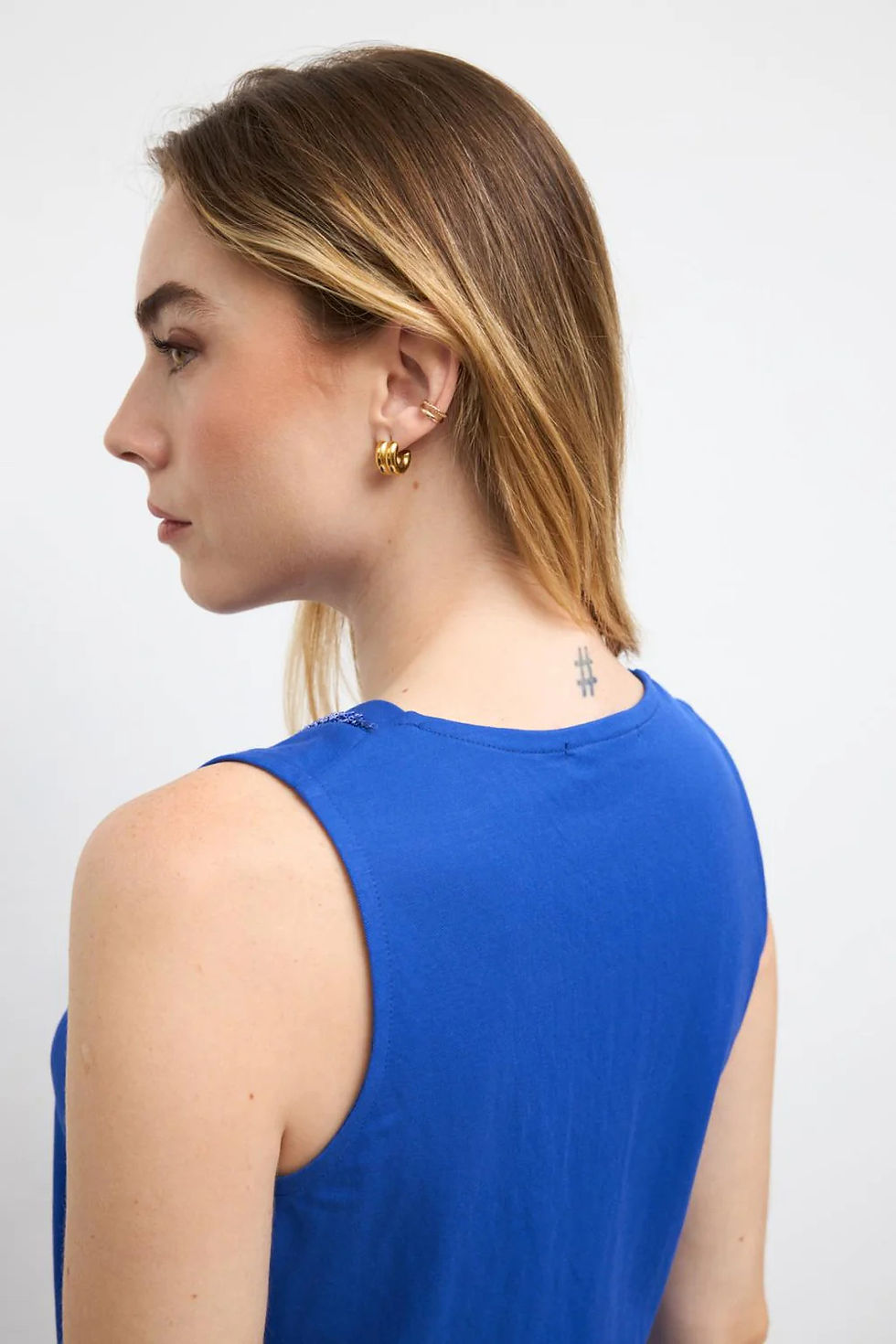 Thumbnail: Bariloch Cobalt Beaded V-Neck Top