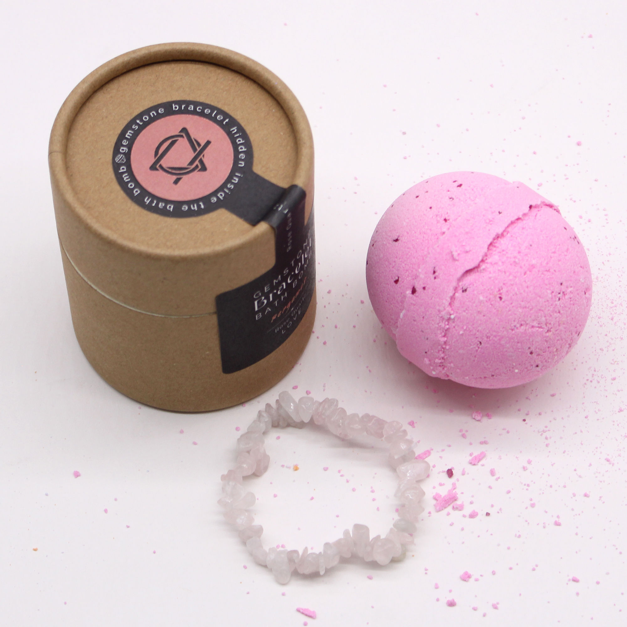 Rose Quartz Gemstone Bracelets Bath Bomb