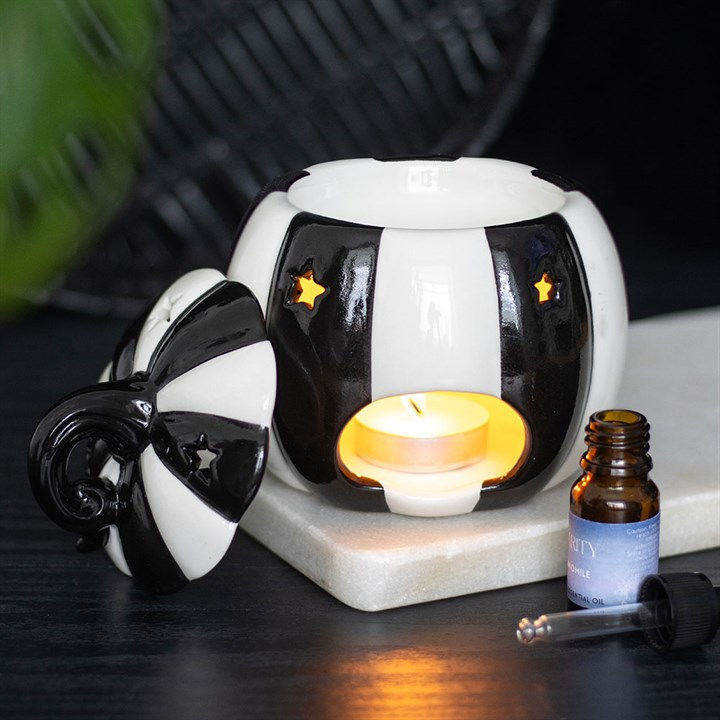Thumbnail: Black and White Striped Pumpkin Oil Burner