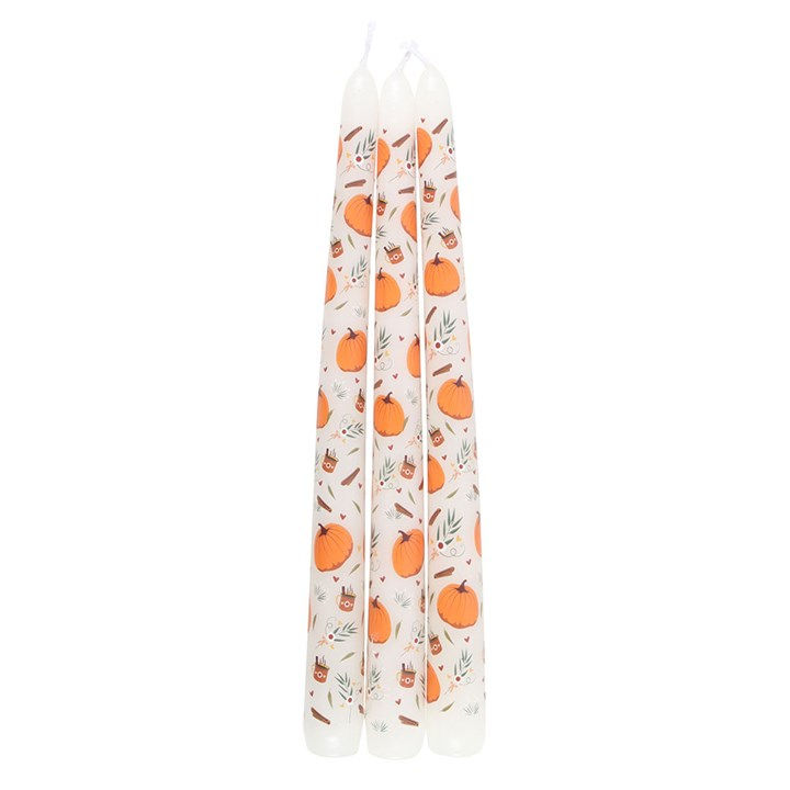 Thumbnail: Set of 3 Pumpkin Taper Candles