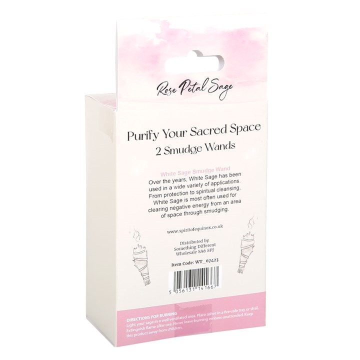 Thumbnail: Set of 2 Rose Petal Sage Smudge Wands