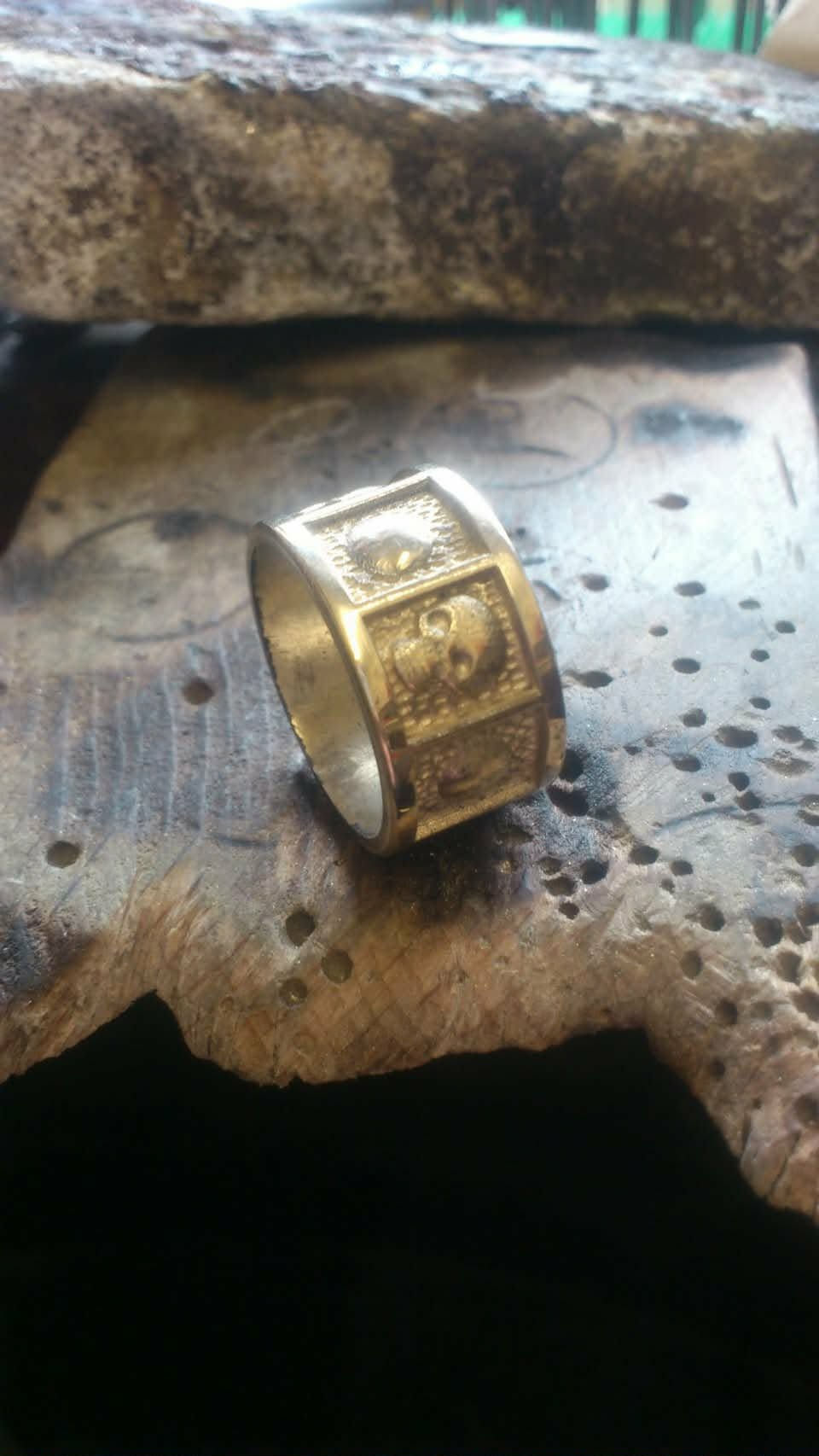 9ct Gold Medieval Skull Ring