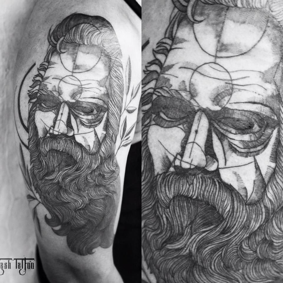 beard man with geometrical