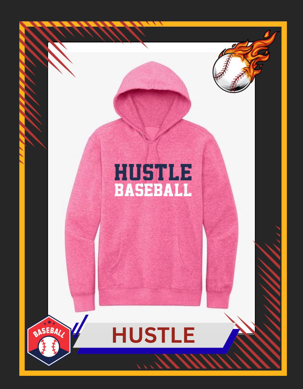 District VIT Fleece Hustle Baseball Hoodie W/ Player’s Name and Number
