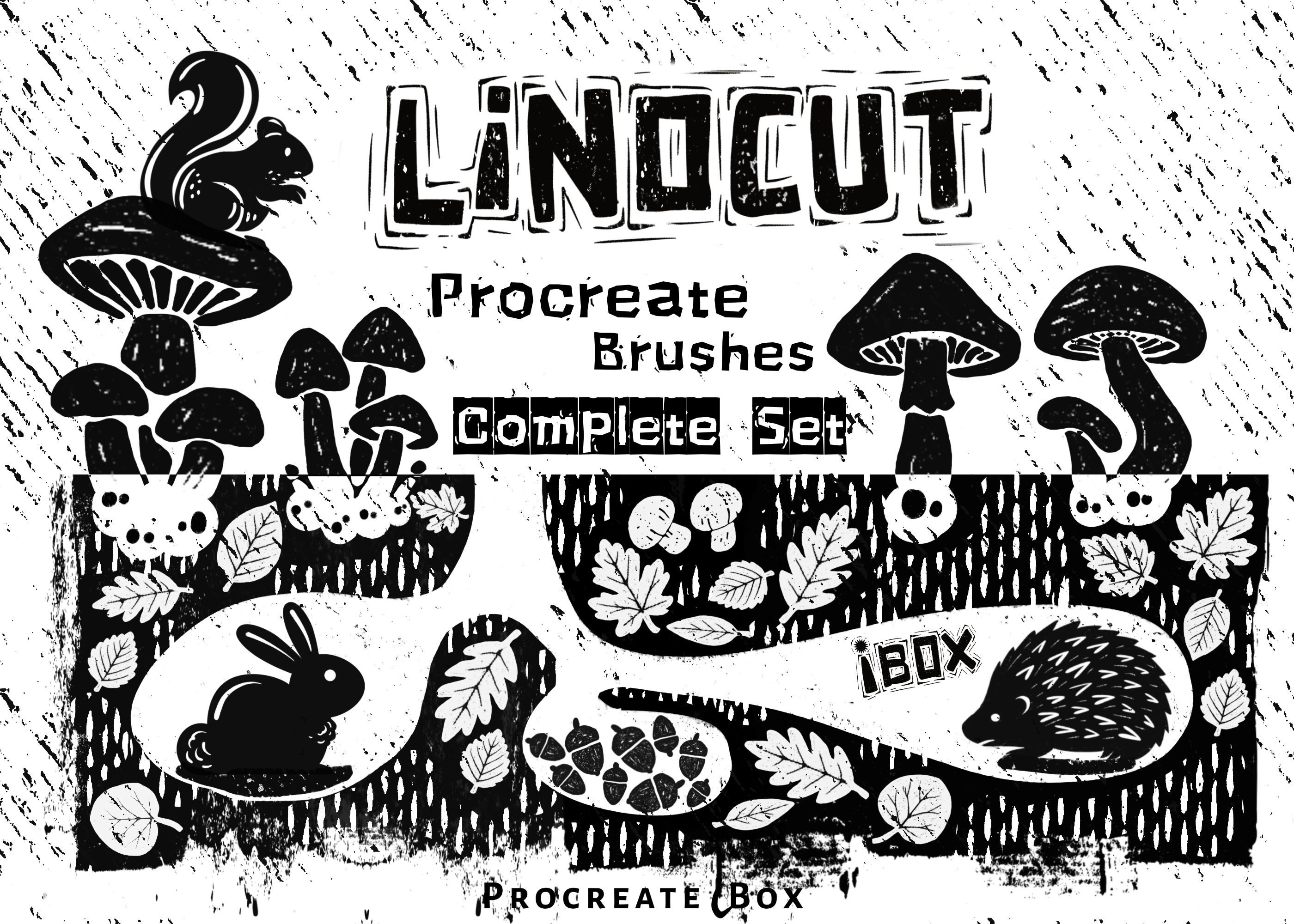 161 Linocut Procreate Brushes