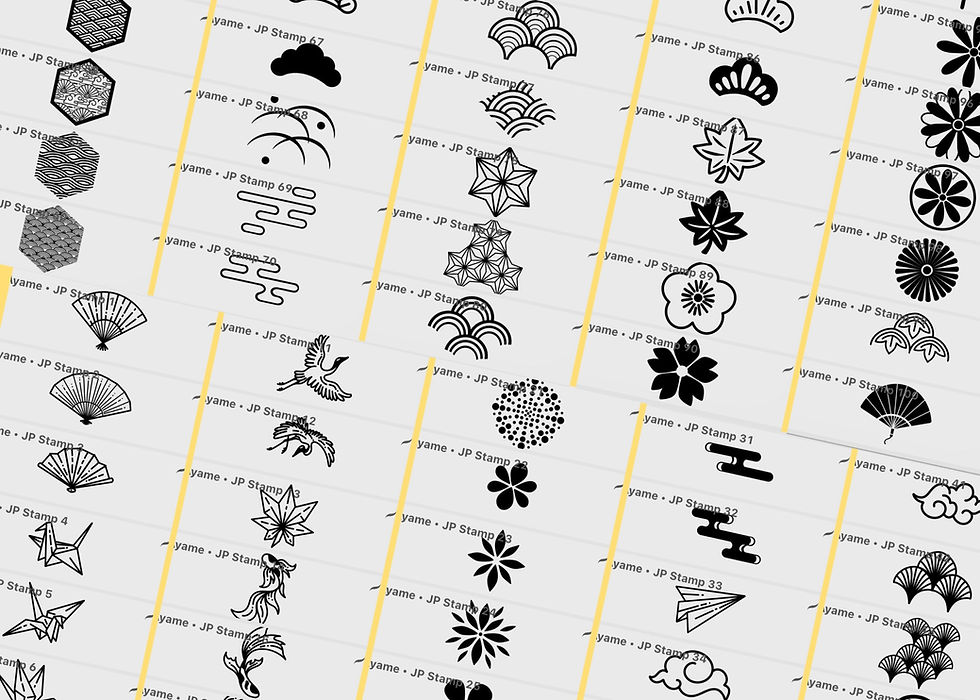 Thumbnail: 100 Procreate stamps Japanese elements