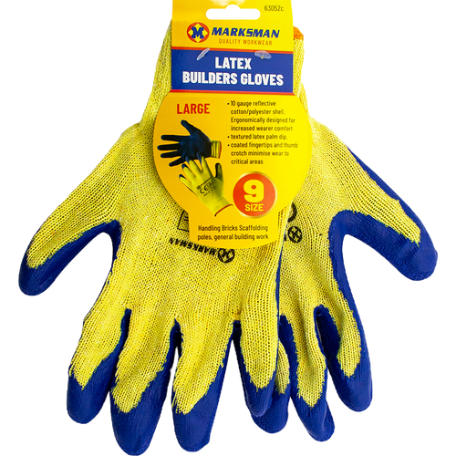 Beeswift MP1 Bauarbeiter-Handschuhe Latex Grip - 10 Paar, Größe L, Für Harte Arbeiten