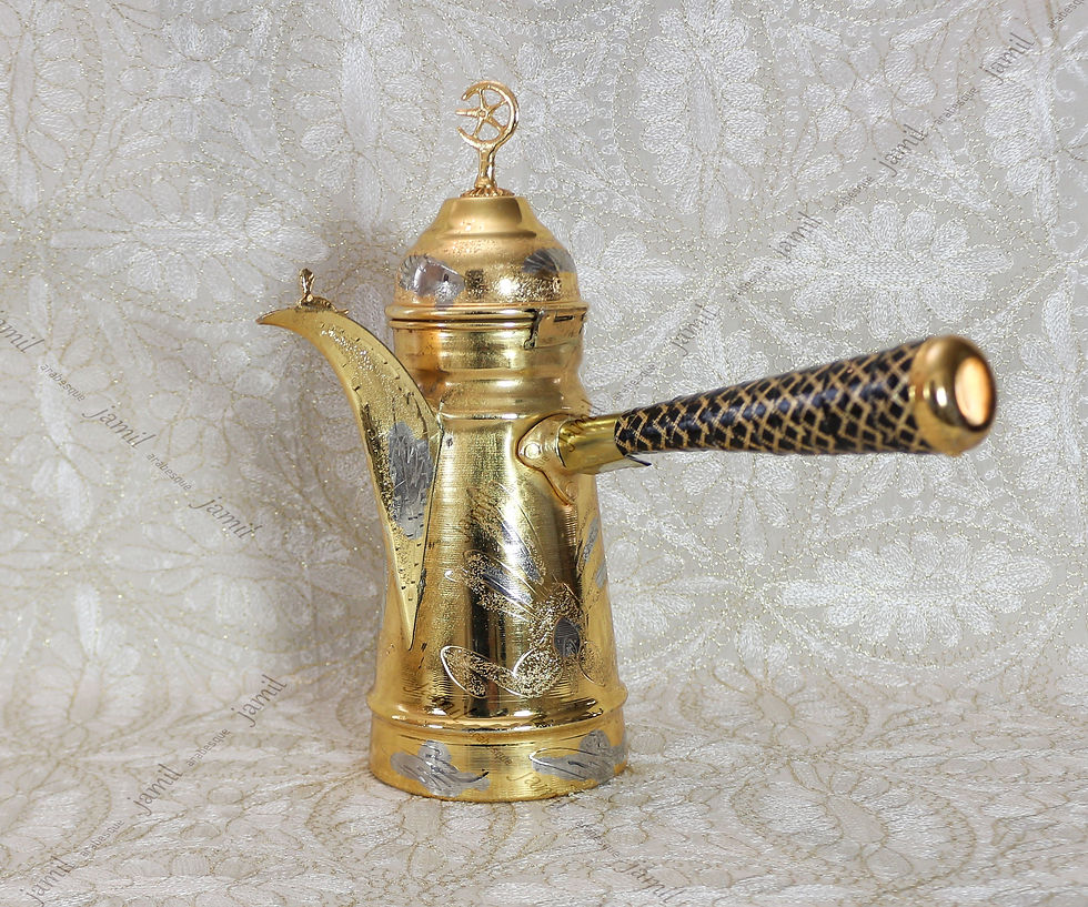 Thumbnail: Set of copper "coffee Dallah, Tray, 6 pieces of coffee cup"