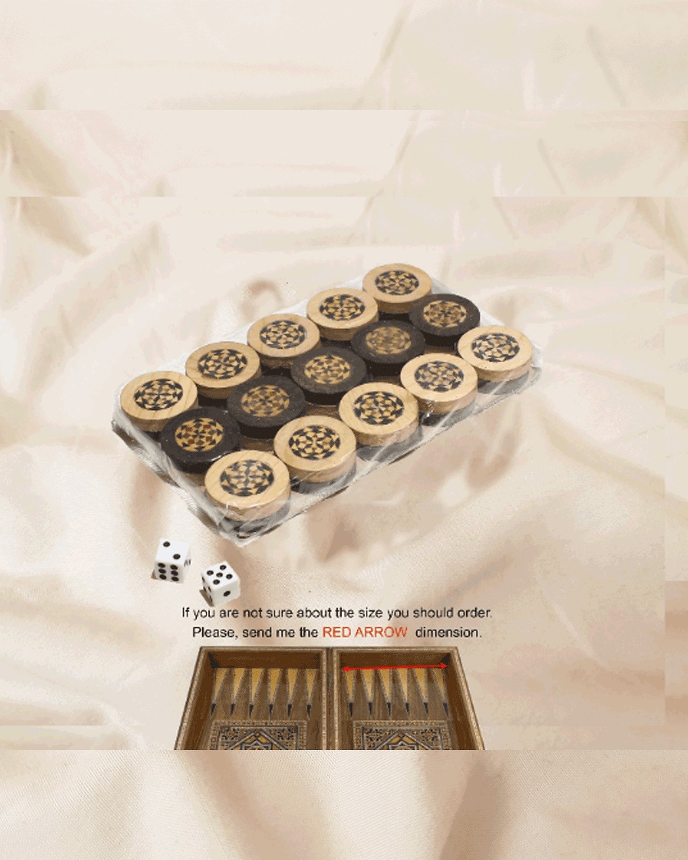 Thumbnail: Set of Backgammon Mosaic Pieces, (2 x 15 pieces).