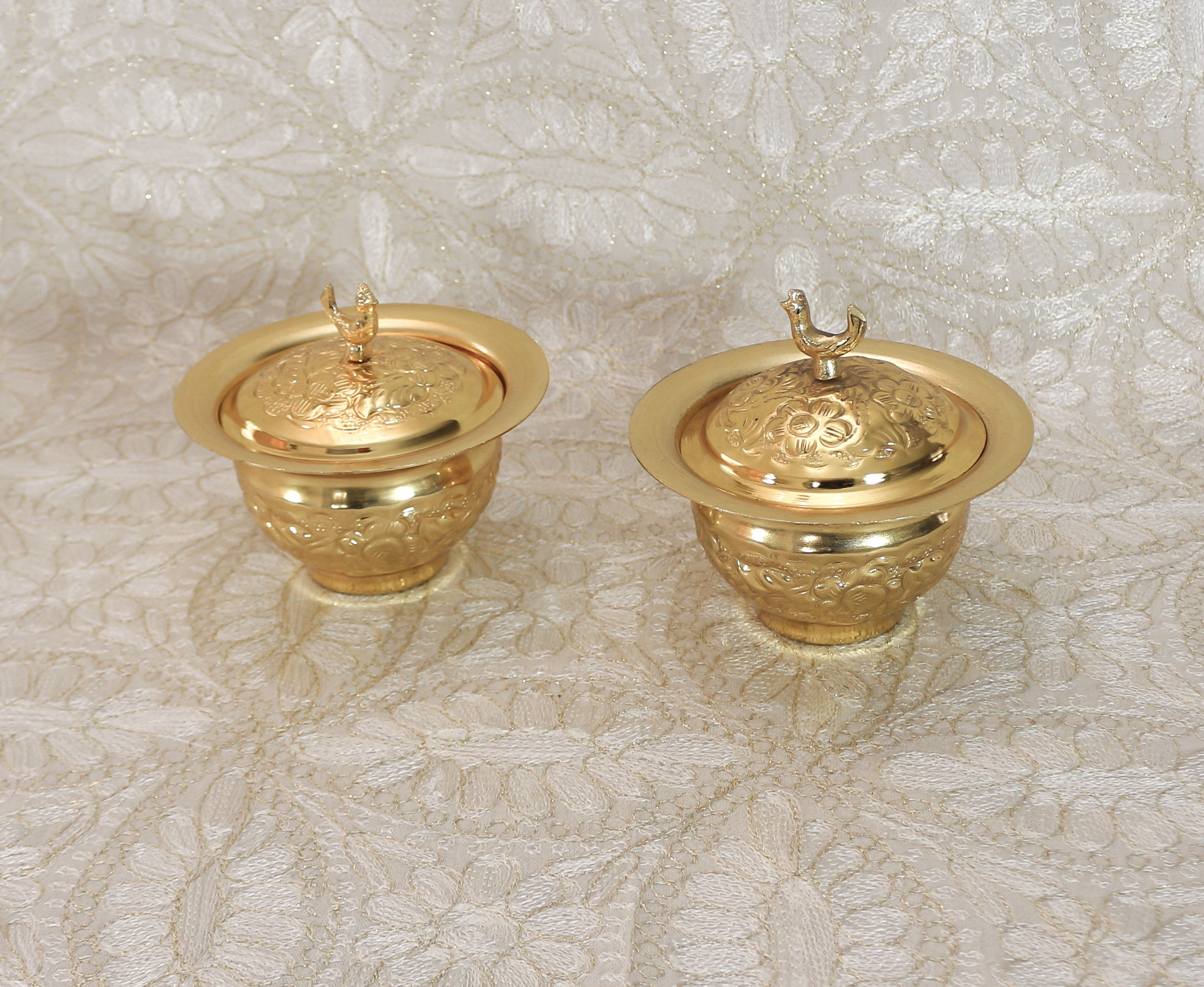 Copper 24 karat gold plated Tea set, Set of Two,