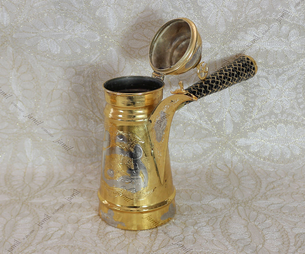 Thumbnail: Set of copper "coffee Dallah, Tray, 6 pieces of coffee cup"