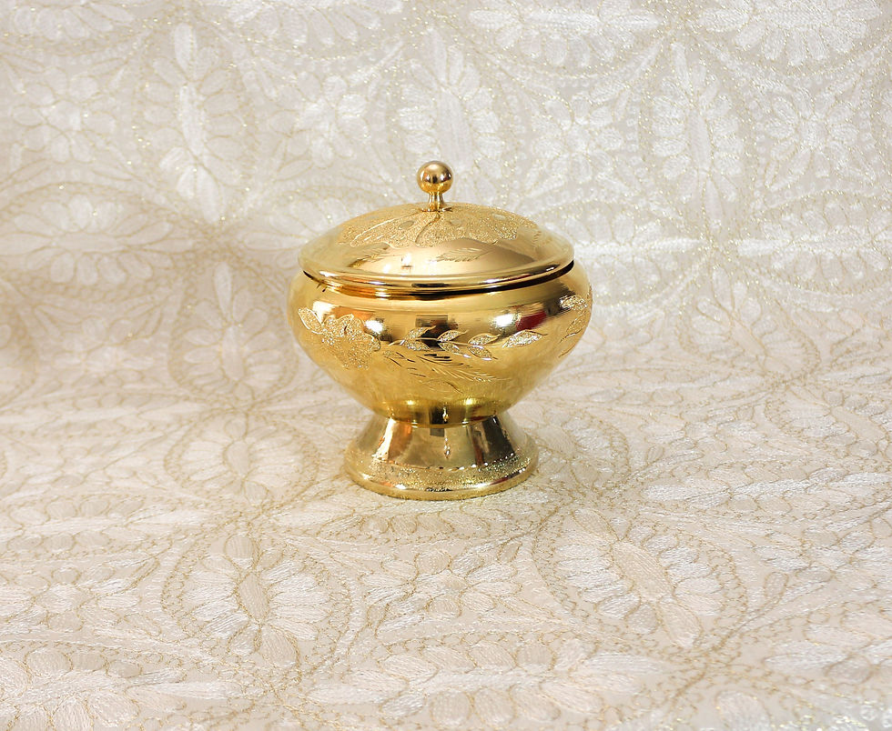 Thumbnail: Copper 24 karat gold plated Sugar Pot,